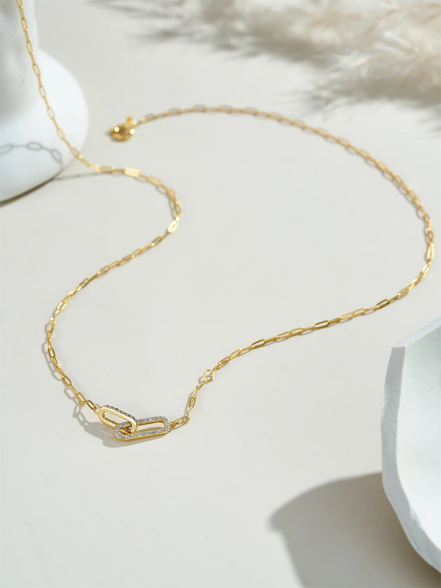 Dplaopa 925 prata esterlina geométrica oco cz zircão pingente longo colar corrente 2025 feminino brilhante fino luxo jóias de casamento