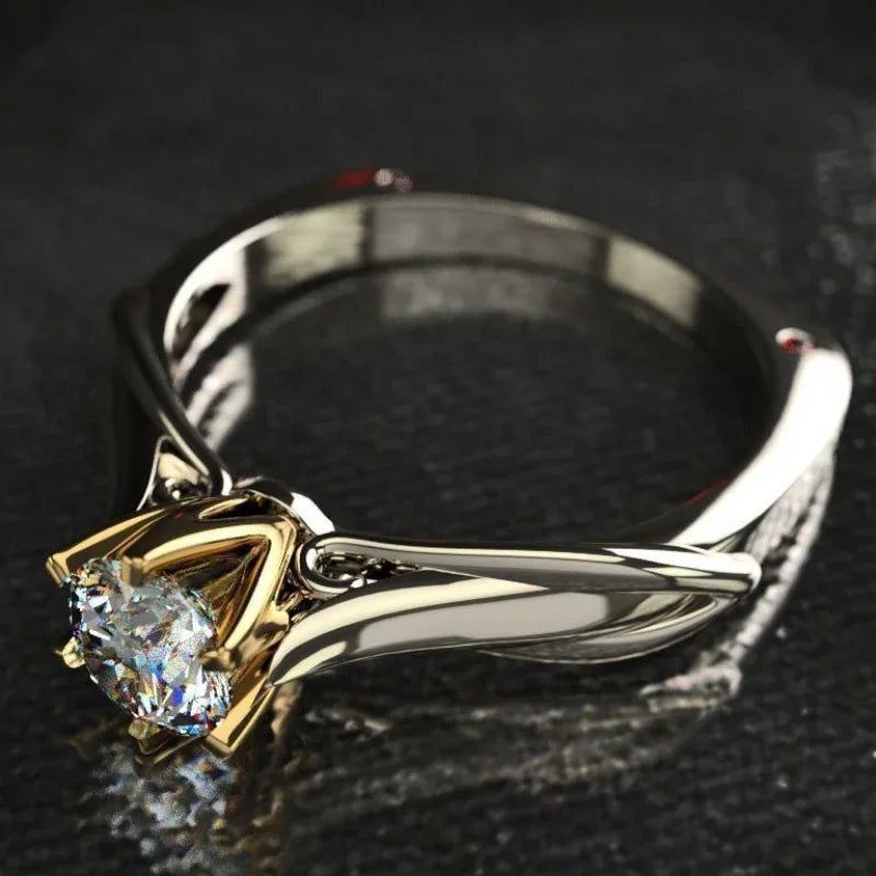 Anel Prata 925 com banho de ouro 18K Anel Prisma 925