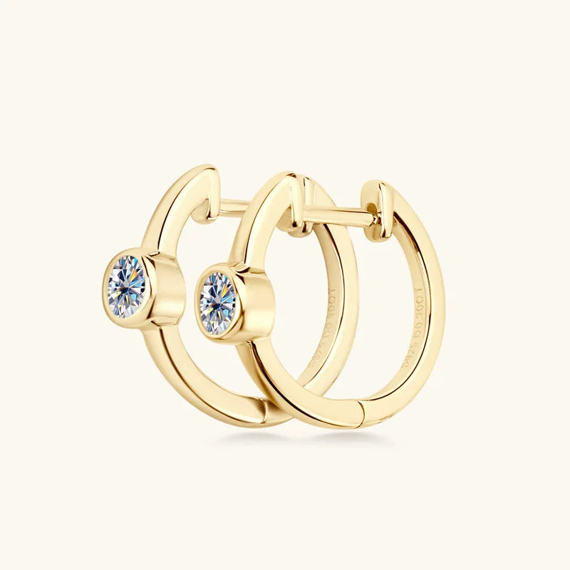 Brincos de moissanite certificados em ouro 18k 0,3ct 4mm para mulheres 100% brinco de argola de prata 925 joias para festa de casamento atacado