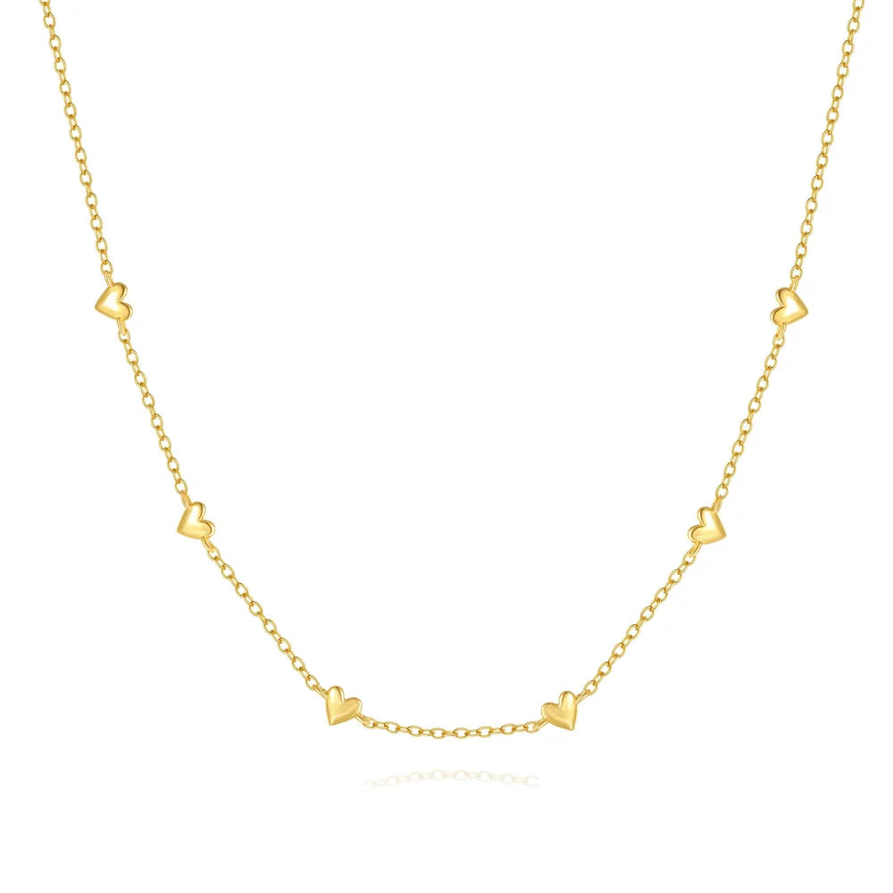 Canner 925 prata esterlina suave coração forma sobreposição clavícula colar para mulher 18k ouro ins simples colar jóias finas presente