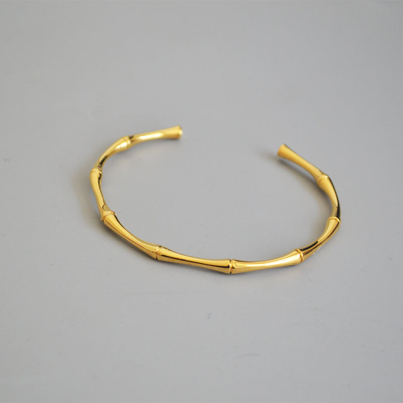Aço inoxidável cor de ouro bambu conjunta pulseiras 2023 tendência pulseira para mulheres masculino festa romântica presente moda jóias