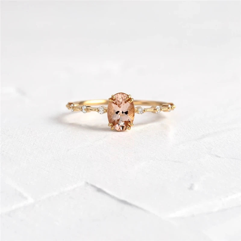 Roxi simples forma de ovo roxo cristal anéis de ouro para mulheres anéis jóias 925 prata esterlina anel de dedo ins anel de casamento anillos