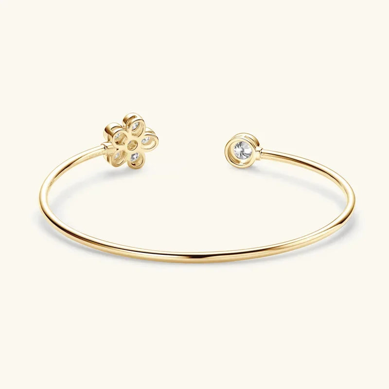 D cor vvs pulseira redonda de moissanite com certificação gra s925 prata esterlina banhada a ouro 18k pulseira de flor joias para mulheres
