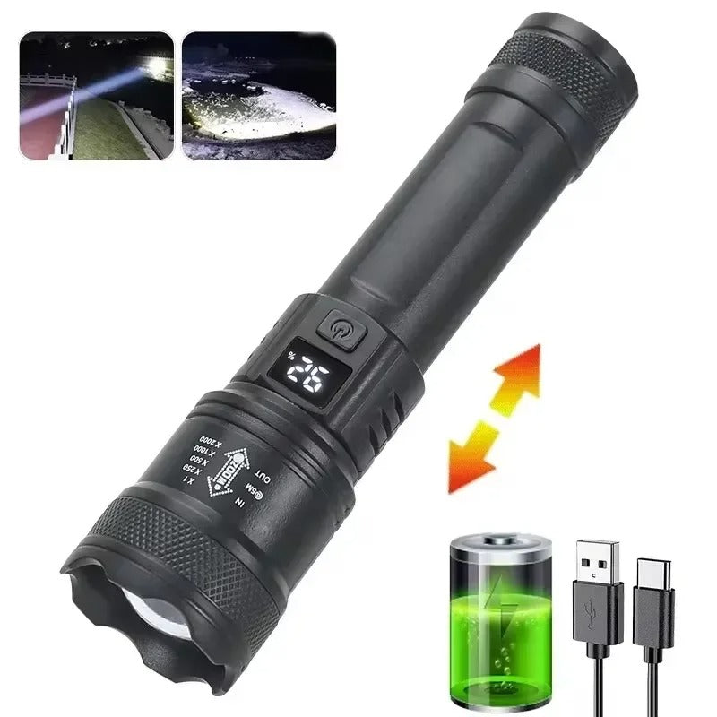 Lanterna Raio Tático - Lanterna LED de Alta potência, Ilumina até 1500 Metros