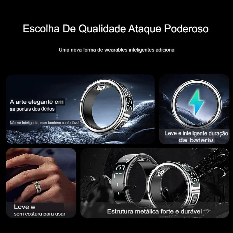 Anel Inteligente FitRing - Acompanha seus Treinos, sua Saúde e seu Sono