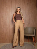 Calça Pantalona Ziper