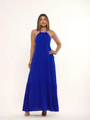 Vestido Longo Liso Decote nas Costas