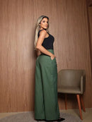 Calça Pantalona Ziper