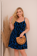 Vestido Curto Estampado com Botões