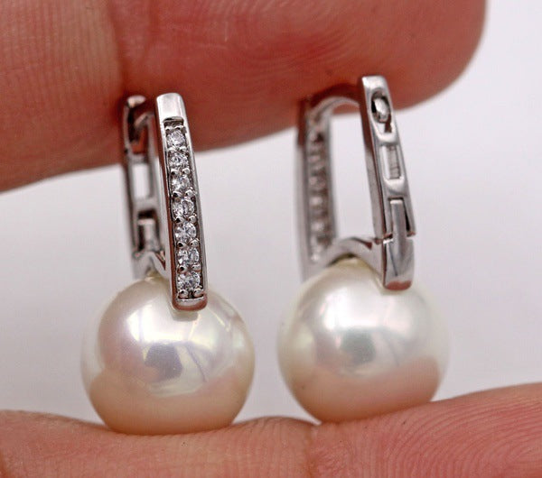 Brincos pendientes de ouro 18k genuínos harpa pearlstuds brincos de ferradura para mulheres presentes de casamento
