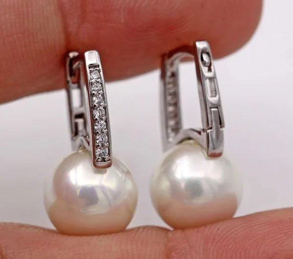 Brincos pendientes de ouro 18k genuínos harpa pearlstuds brincos de ferradura para mulheres presentes de casamento