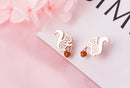 Brincos Modian-Squirrel para mulheres, prata esterlina 925, design original, cor ouro rosa, moda fofa, 100%