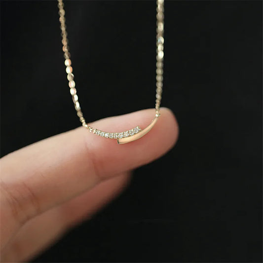 925 prata esterlina 14k chapeamento de ouro pavé cristal interseção pingente clavícula corrente colar feminino simples jóias acessórios