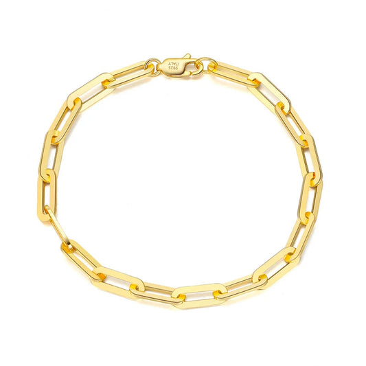 Orsa jóias 14k banhado a ouro 925 prata esterlina clipe de papel link corrente pulseiras para mulheres menina pulseira de prata jóias 2022 sb109