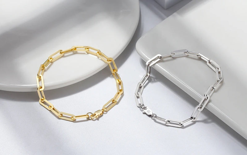 Orsa jóias 14k banhado a ouro 925 prata esterlina clipe de papel link corrente pulseiras para mulheres menina pulseira de prata jóias 2022 sb109