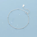 Wantme moda minimalista redondo grânulo link corrente charme pulseira & pulseira para mulheres genuíno 925 prata esterlina jóias presente 2020