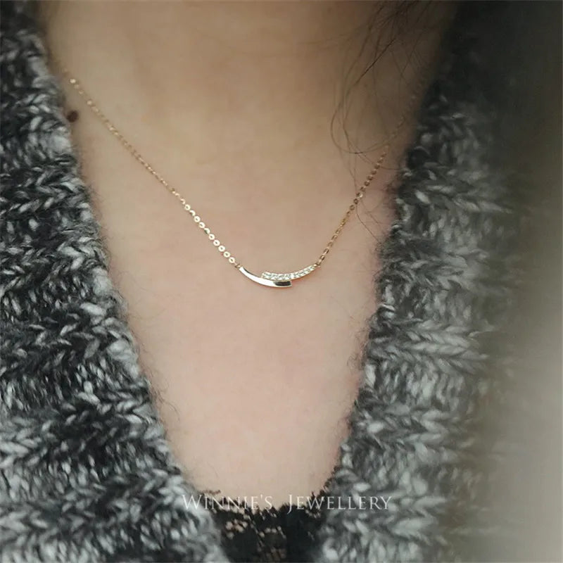 925 prata esterlina 14k chapeamento de ouro pavé cristal interseção pingente clavícula corrente colar feminino simples jóias acessórios
