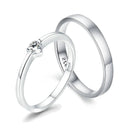 Bamoer simples clássico básico conjunto de anel de prata feminino 925 prata esterlina amor noivado jóias de casamento minimalista pequeno anel