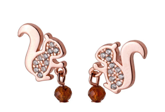 Brincos Modian-Squirrel para mulheres, prata esterlina 925, design original, cor ouro rosa, moda fofa, 100%