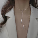 Novo 925 prata esterlina triângulo geométrico colar para mulheres ajustável clavícula corrente camisola corda corrente jóias presentes