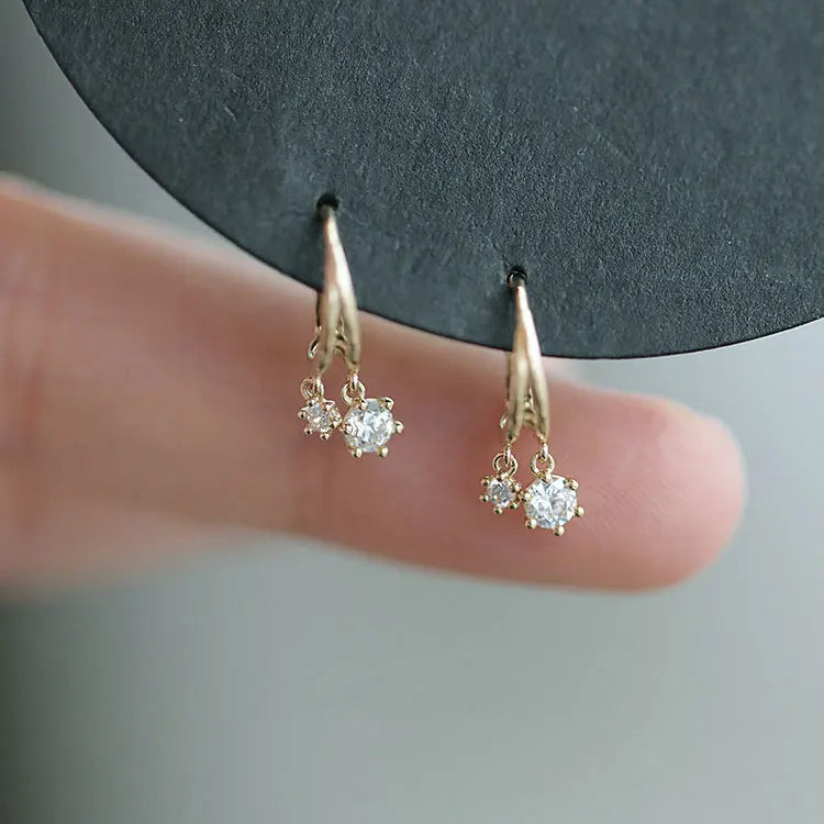 925 prata esterlina coreano brincos de cristal brilhante para mulheres bonito pequeno estudante jóias acessórios presentes namorada