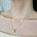 NYMPH-Colar Pingente de Ouro Amarelo Puro 18K para Mulheres, Jóias Pérolas Finas, Água Doce AU750 Natural, Presente de Festa, 8-11mm