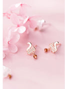 Brincos Modian-Squirrel para mulheres, prata esterlina 925, design original, cor ouro rosa, moda fofa, 100%