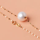 NYMPH-Colar Pingente de Ouro Amarelo Puro 18K para Mulheres, Jóias Pérolas Finas, Água Doce AU750 Natural, Presente de Festa, 8-11mm