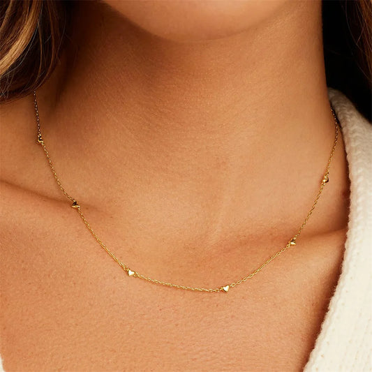 Canner 925 prata esterlina suave coração forma sobreposição clavícula colar para mulher 18k ouro ins simples colar jóias finas presente