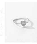 Modian 925 prata esterlina simples clássico coração amor deslumbrante zircônia anel para casamento feminino platinado jóias finas presentes