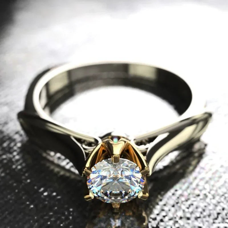 Anel Prata 925 com banho de ouro 18K Anel Prisma 925