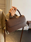 Moda retro marrom crossbody saco bolsa fena versátil estilo outono pequ quad saco material pu superfície endurecida