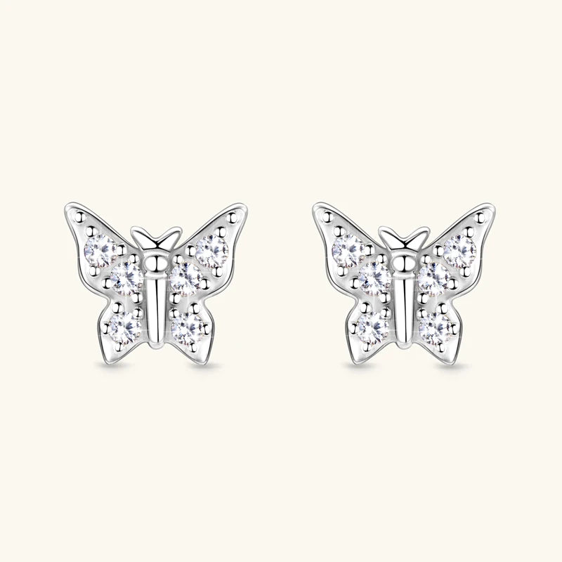Oxtao 925 prata esterlina moissanite borboleta brincos jóias femininas espumante laboratório diamante piercing brinco presente gra certificado