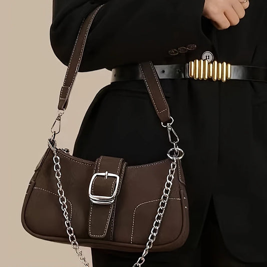 Bolsa retrô fosca nas axilas, nova bolsa baguete minimalista feminina, bolsa pequena crossbody de ombro único elegante e versátil