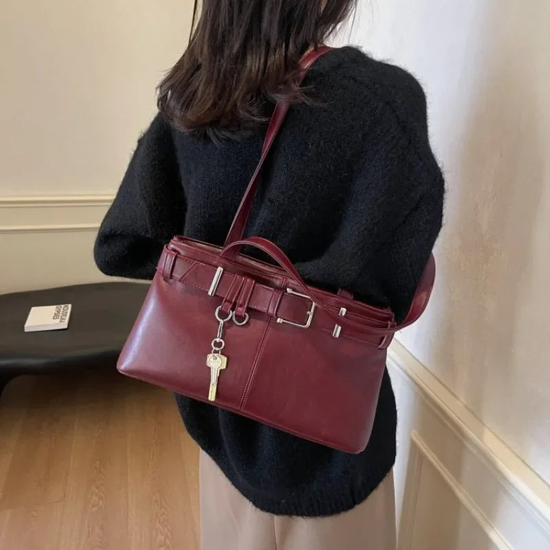Casual sólido compartimento interior sacos de ombro sacos de ombro grande capacidade venda quente sacos para mulheres zíper pu bolsas femininas
