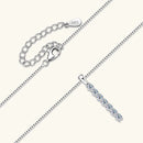 Anziw 2,8 mm 0,56 quilates. Moissanite pingente colar para mulher 925 prata corrente ajustável barra de 7 pedras colares tendência jóias presentes