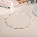 Colar de pérolas de água doce barroca natural 5-6mm, joias da moda para presente, gargantilha de prata esterlina 925 para mulheres e meninas