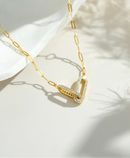 Dplaopa 925 prata esterlina geométrica oco cz zircão pingente longo colar corrente 2025 feminino brilhante fino luxo jóias de casamento