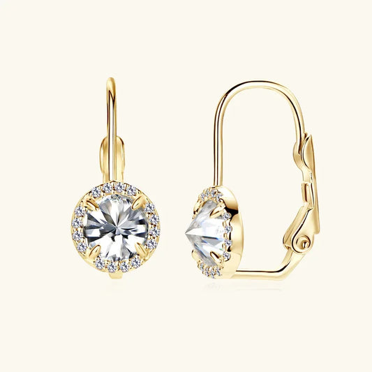 2024 aros de luxo para mulheres 6.5mm 1.0ct moissanite brincos 18k banhado a ouro 925 prata clipe brincos jóias presente natal