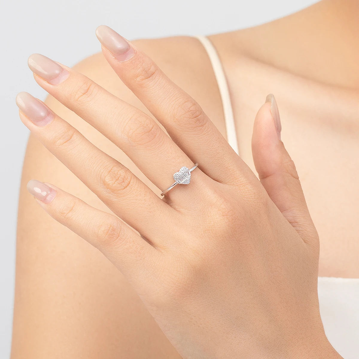 Modian 925 prata esterlina simples clássico coração amor deslumbrante zircônia anel para casamento feminino platinado jóias finas presentes