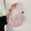 Miniso hello kitty bolsa de axilas para mulheres y2k sanrio kuromi mymelody bolsa mensageiro fofa meninas bolsa de ombro bolsa