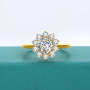 Szjinao 100% real 14k ouro flor anel completo moissanite diamante 1 quilate casamento jóias finas 585 k ouro na moda presente do dia dos namorados