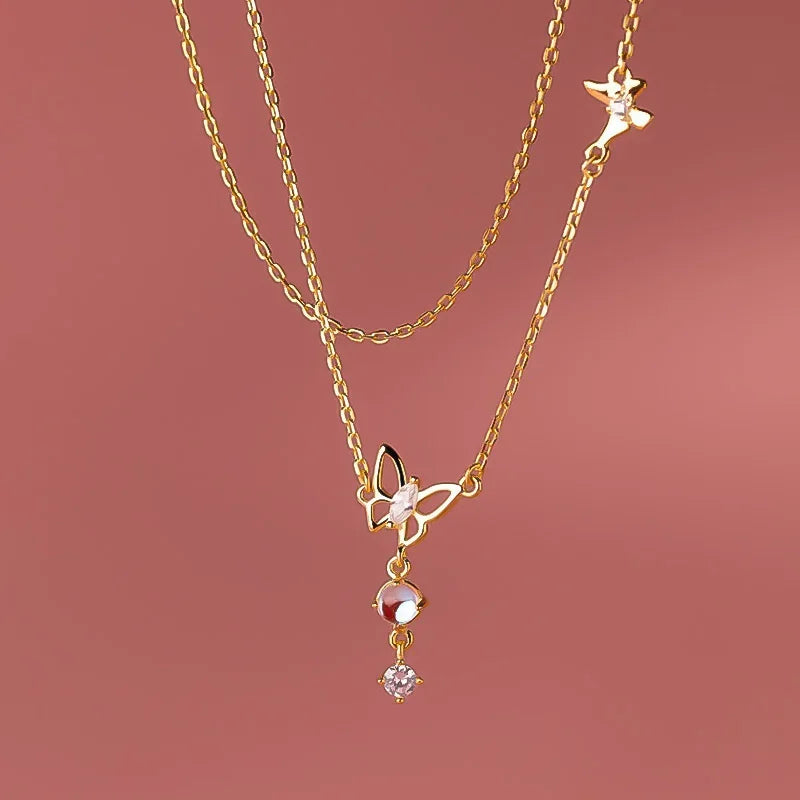 Trustdavis feminino 925 prata esterlina sólida romântico borboleta colar para senhora meninas presente de aniversário fino s925 jóias ds4203