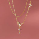 Trustdavis feminino 925 prata esterlina sólida romântico borboleta colar para senhora meninas presente de aniversário fino s925 jóias ds4203