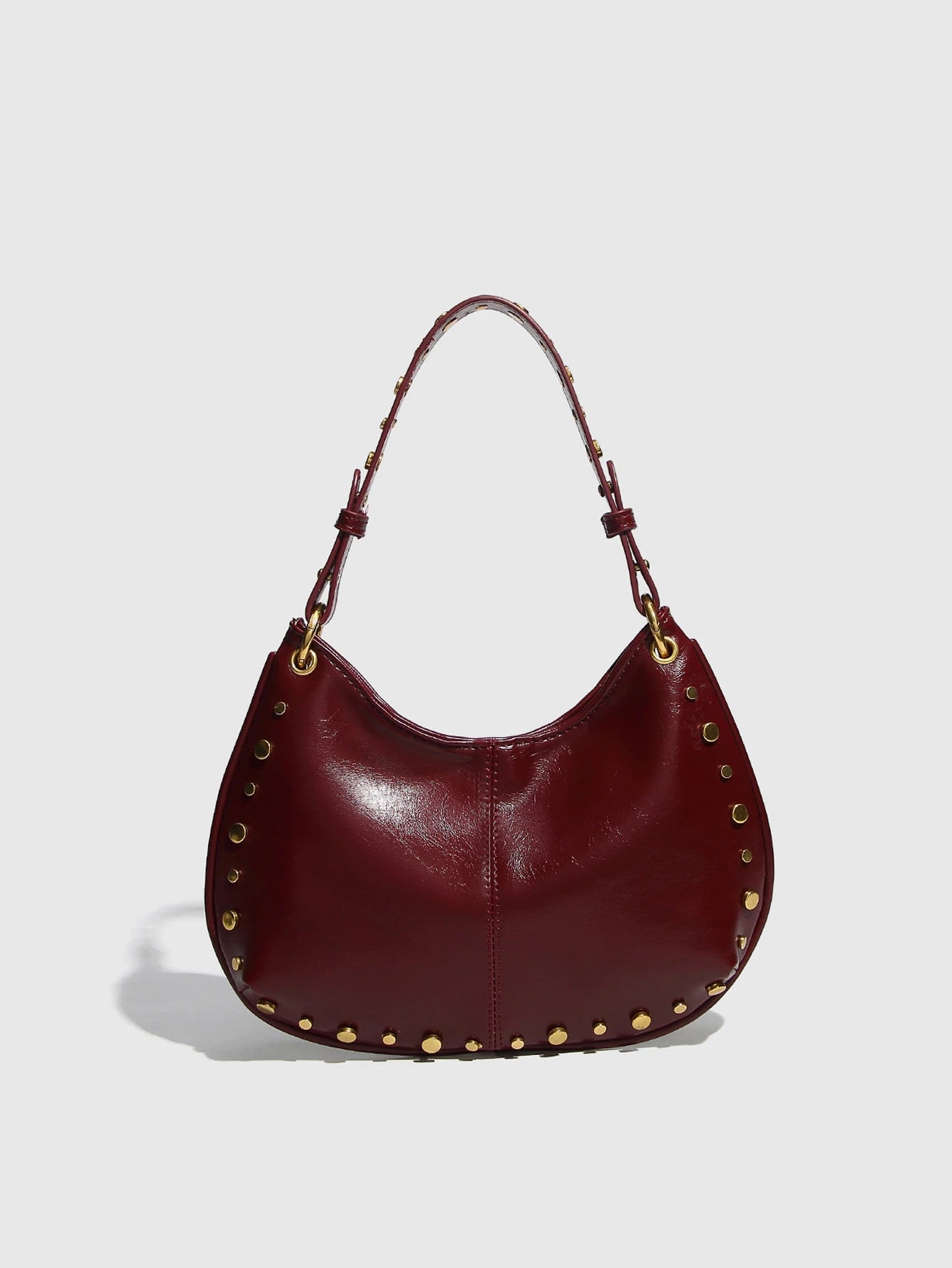 2025 nova moda na moda bolsa nas axilas rebitada bolsa de ombro corrente boston crossbody saco