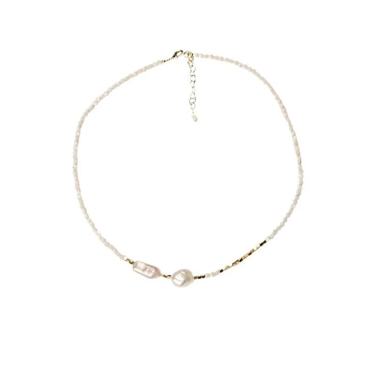 Elegante Natural Barroco de Água Doce Colar de Pérolas para Mulheres, Ouro 14K Cheio Senhora Contas Cadeia, Jóias, Presentes de Aniversário, Nova Chegada
