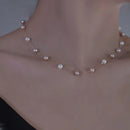 Ninfa real 18k ouro natural pérola colar au750 jóias finas perto redondo presente de aniversário para mulher cor misturada X321-1