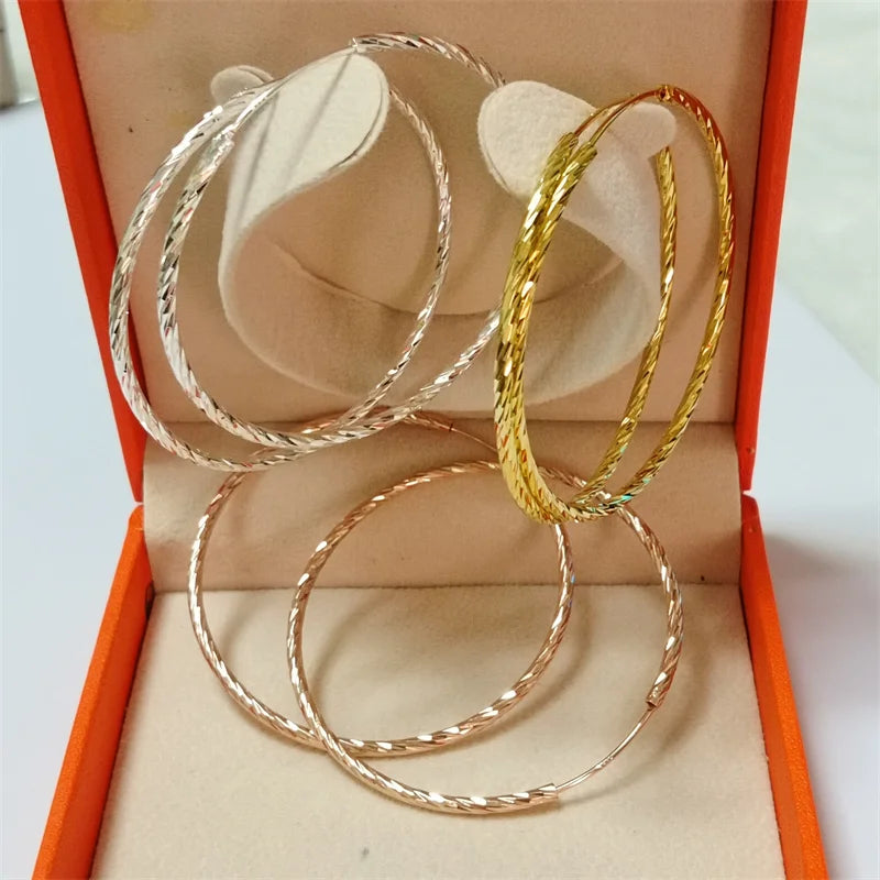 Senlissi - Brincos de argola femininos 18K AMARELO banhado a ouro 925 prata esterlina brincos de gota da moda C takoьги Kotyьца Kotyьц SL009