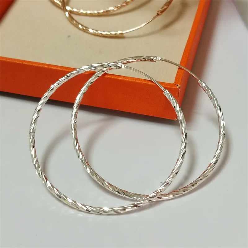 Senlissi - Brincos de argola femininos 18K AMARELO banhado a ouro 925 prata esterlina brincos de gota da moda C takoьги Kotyьца Kotyьц SL009