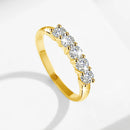 Com certficate original sólido 18k ouro moissanite anel para mulher 5 pedra au 750 jóias de luxo com carimbo presente de noivado tendência